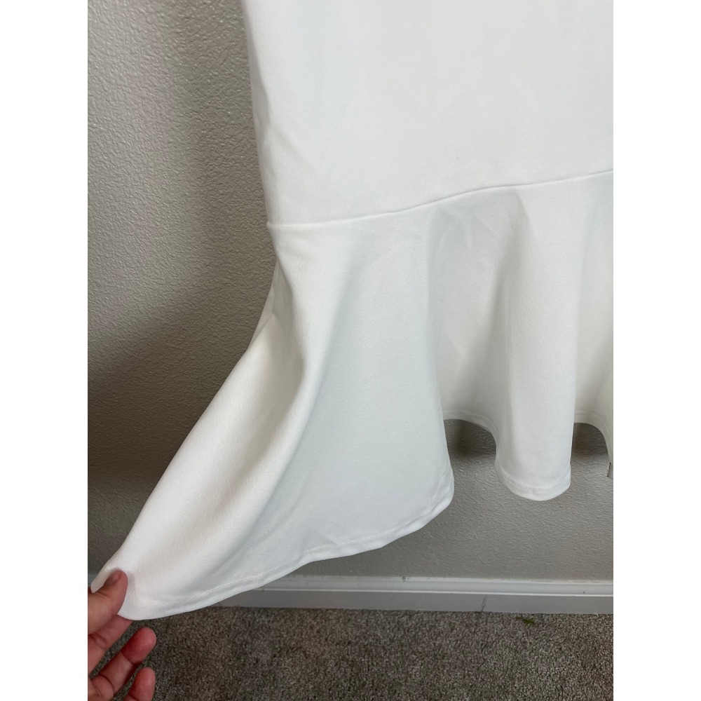 Lulus Moment Maker White Square Neck Trumpet Midi Dress Sleeveless Small White - Picture 6 of 13